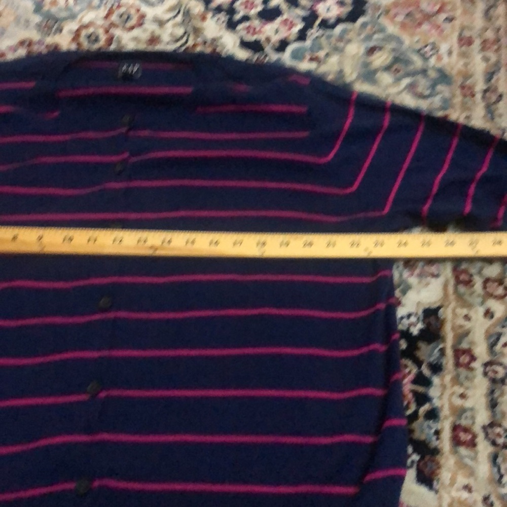 Gap navy blue with pink strips sweater- -size -xxl